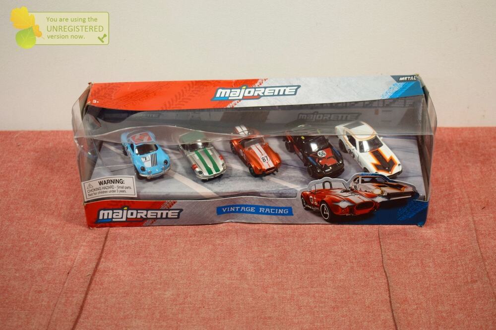 Majorette Vintage Racing Die-Cast Set, Porche, Shelby, Jaguar, Datsun, Alpine